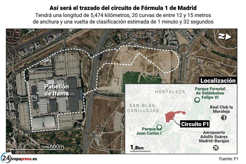 Trazado del GP de Madrid de Fórmula 1: deslumbra con su magnificencia
