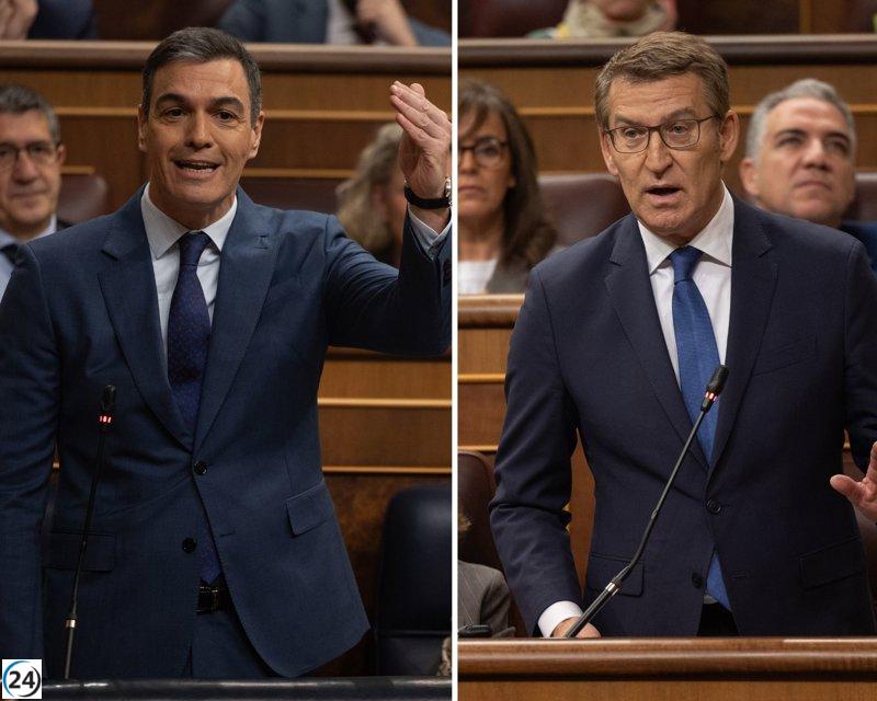 Sánchez desafía a Feijóo a pedir la renuncia de Ayuso por presunto fraude fiscal de su pareja.