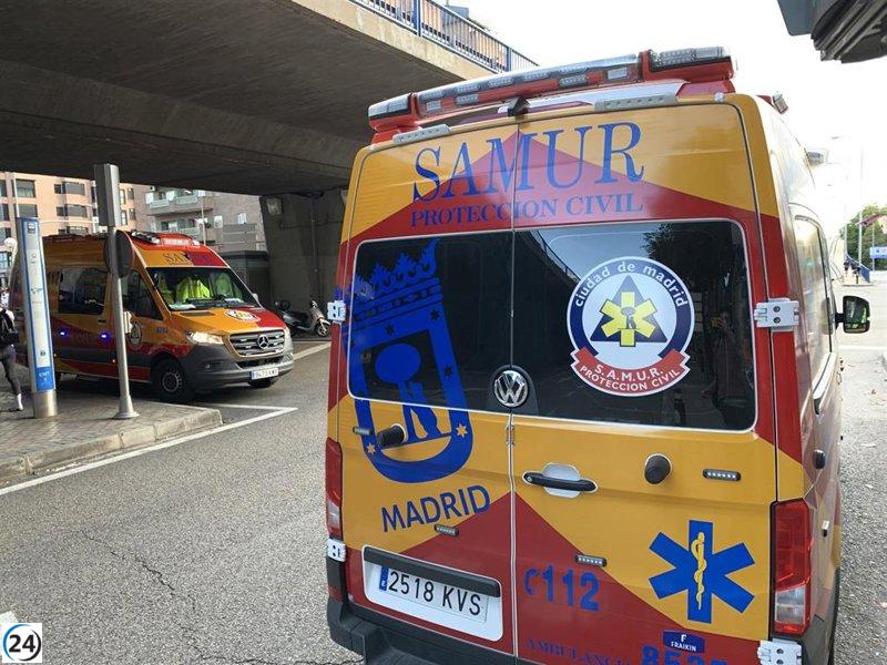 Colisión entre turismo y VTC provoca cierre de la M-30 en Puente de Vallecas.