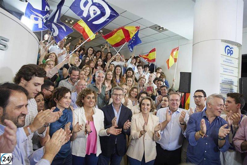 Ayuso declara que Feijóo logra una contundente victoria sobre un Sánchez devastado en las elecciones europeas.