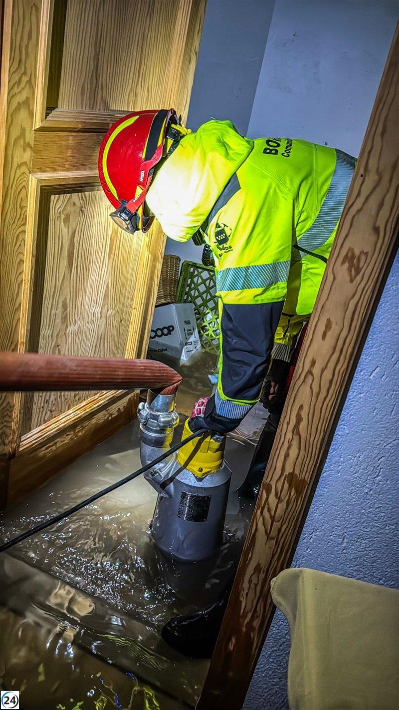 Intensas lluvias generan 89 incidentes en el sureste, con Aranjuez como zona más afectada.