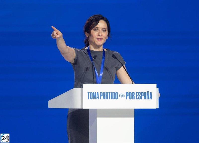 Ayuso afirma que ha llegado la hora de Feijóo y anima a los españoles a tomar acción contra Sánchez.