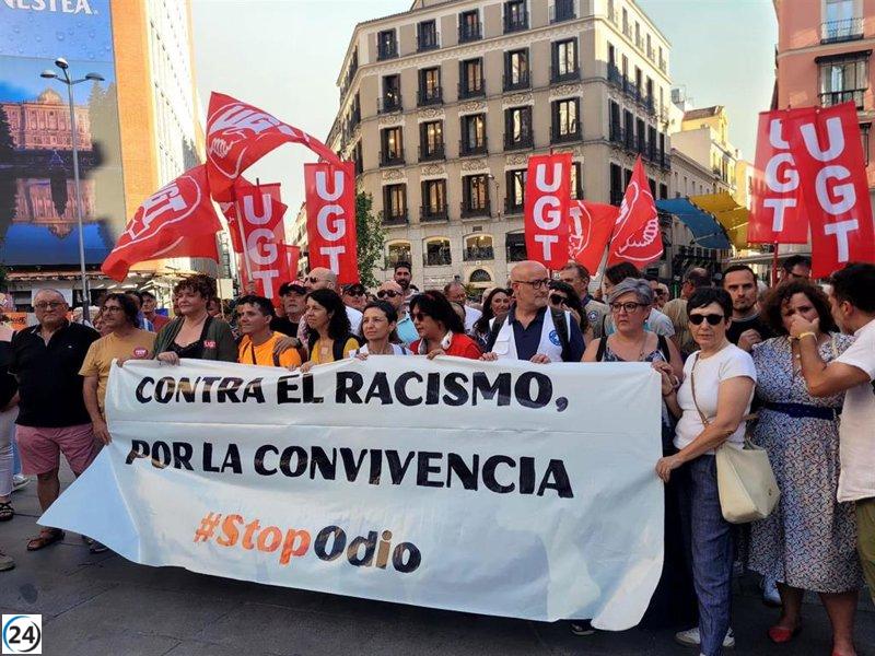 Multitudinaria manifestación en Madrid contra el racismo tras disturbios en Torre Pacheco.