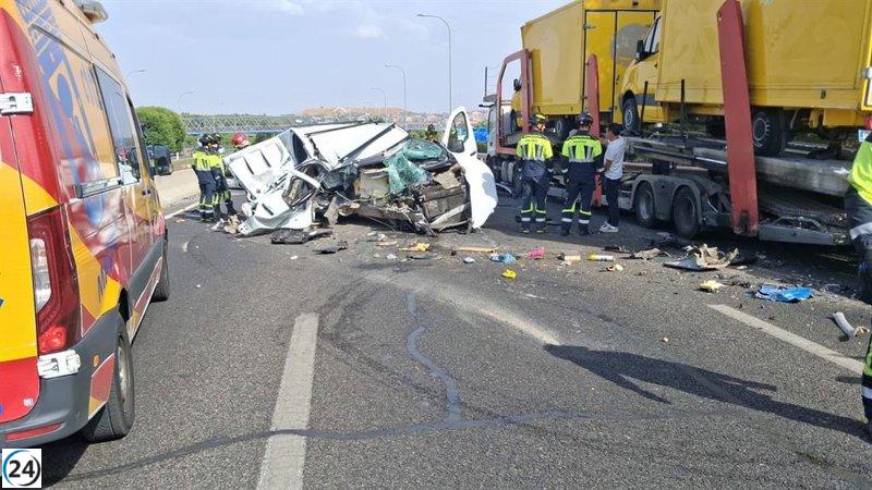 Accidente múltiple en la A-3 causa bloqueo en dirección a la salida y deja heridos.