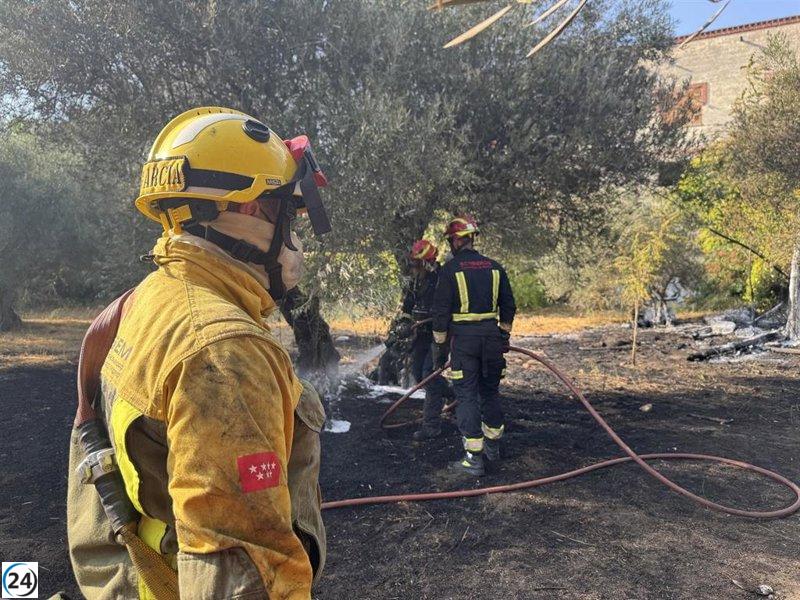 Incendio en San Martín de Valdeiglesias contenido, se evita el daño a zona industrial.