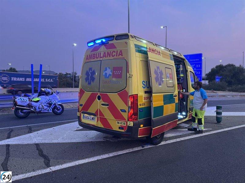 Fallece motociclista en accidente con mediana en la A-6, Collado Villalba.