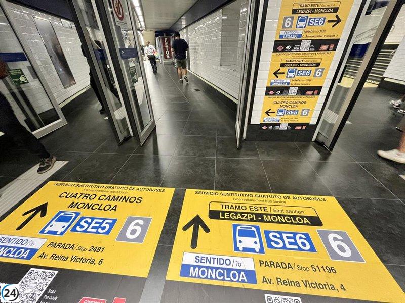 Nuevo servicio de lanzaderas conecta Moncloa y Ciudad Universitaria a partir del lunes por trabajos en la L6.