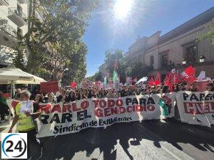 Estudiantes en Madrid protestan por Palestina: 