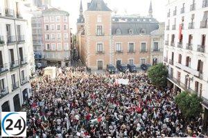 Cientos de manifestantes en Madrid reclaman la rápida liberación de la flotilla.