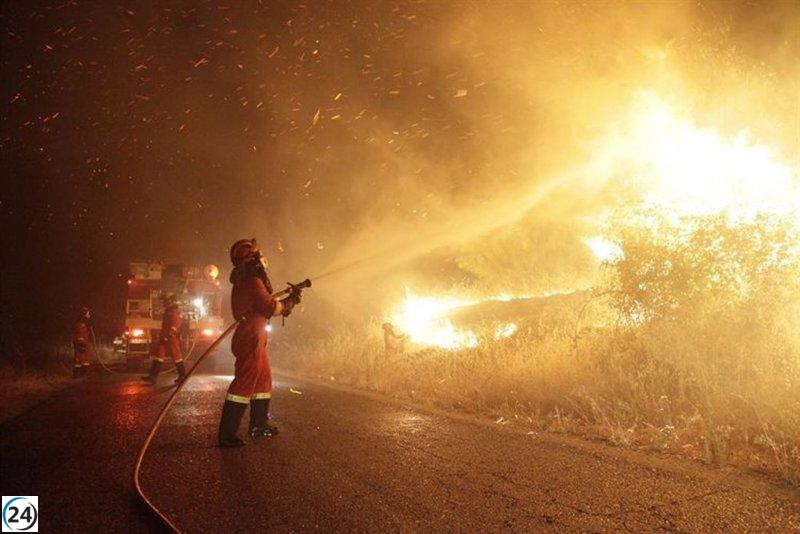 Comunidad refuerza esfuerzos contra incendio en Toledo con 11 nuevos equipos y un bulldozer.