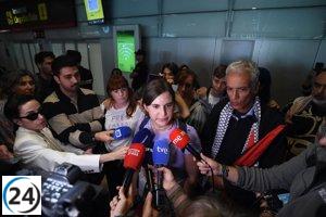 Diputada Jimena González de Más Madrid aterriza en Barajas tras su participación en la Flotilla.