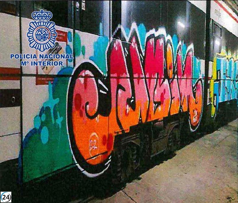 15 vándalos detenidos en Madrid por causar daños de 240.000€ en trenes.