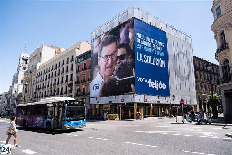 PSOE exige retirar lona del PP cercana a colegio electoral