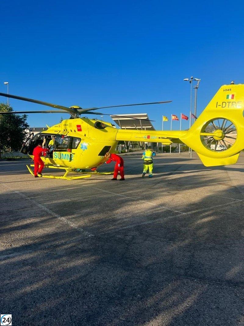 Hombre crítico trasladado al hospital tras incidente en piscina de Collado Villalba.