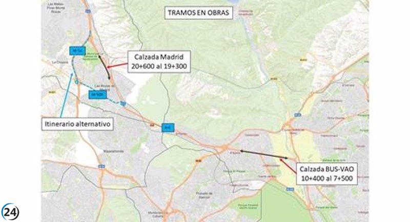 Obras de rehabilitación en Aravaca y Las Rozas ocasionarán tráfico en la A-6 a partir de hoy.