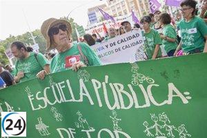 Manifestación de la Marea Verde exigiendo un retorno seguro y de calidad a las escuelas públicas