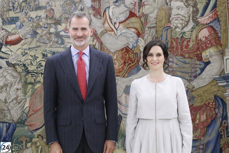 El Rey se reúne con Ayuso en el marco de encuentros con los presidentes autonómicos después de las elecciones
