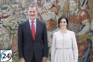 El Rey se reúne con Ayuso en el marco de encuentros con los presidentes autonómicos después de las elecciones