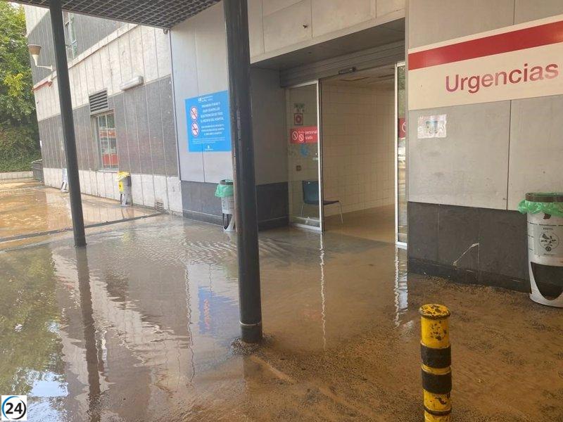 Obras del Metro en Begoña (L10) causan inundaciones en el hospital de La Paz debido a la rotura de una tubería.