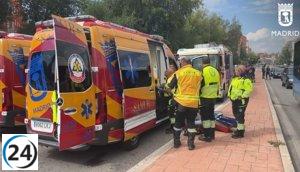 Conductor resulta gravemente herido tras colisión entre coche y autobús en Usera.
