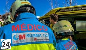 Accidente en San Sebastián de los Reyes deja a tres personas gravemente heridas tras la salida de vía y vuelco de un vehículo