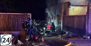Exitosamente controlado incendio en nave industrial de Villa de Vallecas