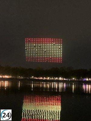 Homenaje a la Hispanidad: Madrid brilla con 300 drones en el cielo