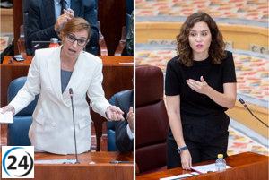 Choque en la Asamblea entre Ayuso y Más Madrid por acusaciones de antisemitismo y apoyo a Hamás.