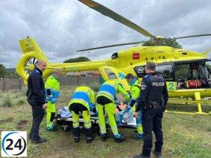 Hombre de 70 años sufre grave accidente al caer del tejado de su vivienda en Navas del Rey