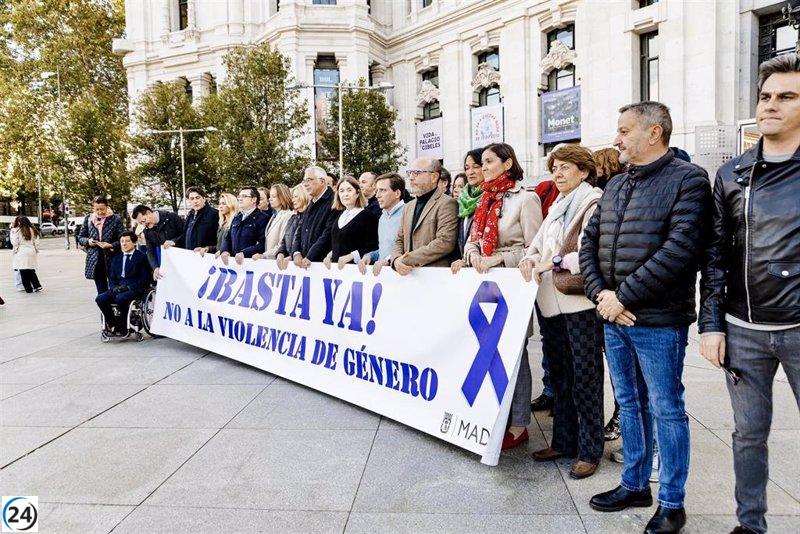 Cibeles muestra su repudio por el último caso de violencia de género en Getafe con un minuto de silencio