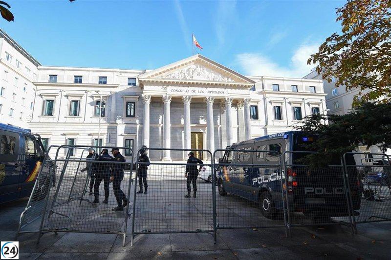 Despliegue masivo de seguridad en el Congreso para la investidura de Sánchez que comienza mañana